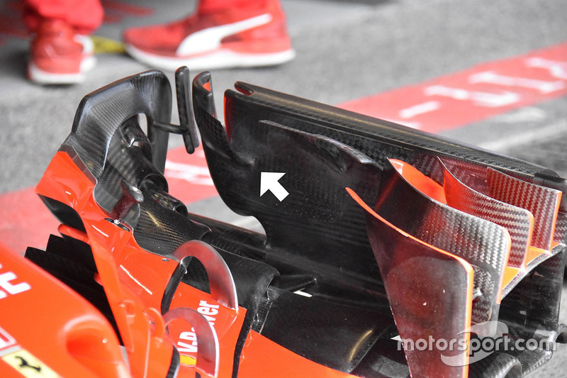 Detalle del alerón delantero de Kimi Raikkonen, Ferrari SF71H