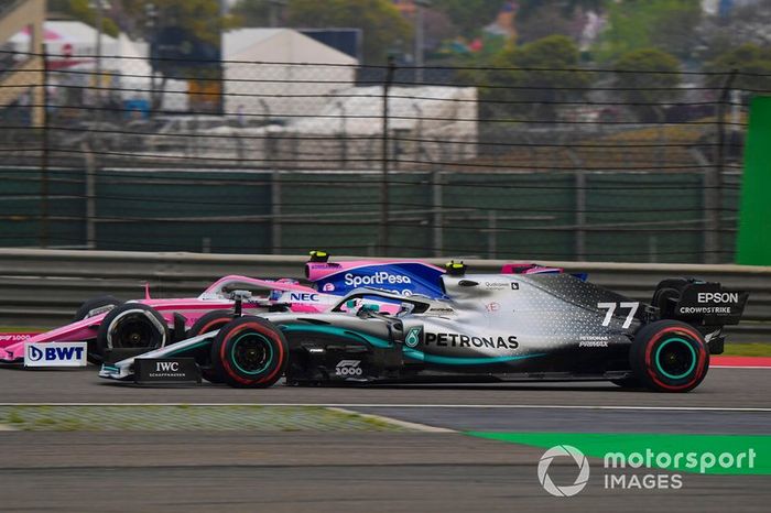 Valtteri Bottas, Mercedes AMG W10, Lance Stroll, Racing Point RP19