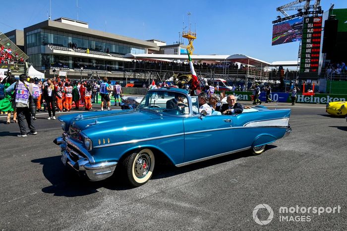 Stefano Domenicali, director general de la Fórmula 1, Alejandro Soberón Kuri, director de CIE, Federico González Compeán, Director del GP de México y Carlos Slim Domit