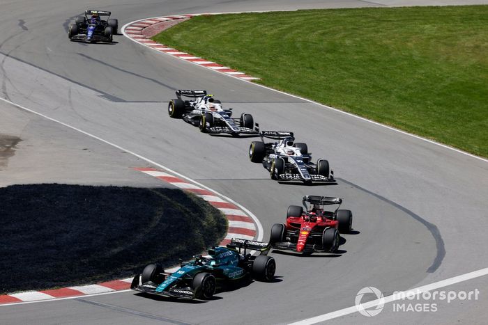 Lance Stroll, Aston Martin AMR22, Charles Leclerc, Ferrari F1-75, Pierre Gasly, AlphaTauri AT03, Yuki Tsunoda, AlphaTauri AT03