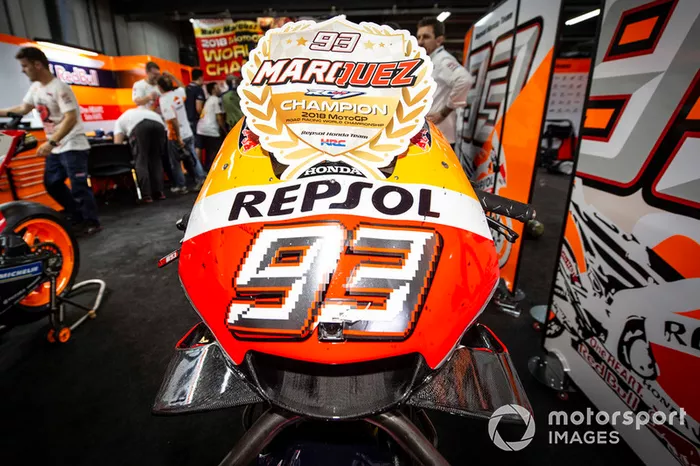 Dettaglio della moto di Marc Marquez, Repsol Honda Team