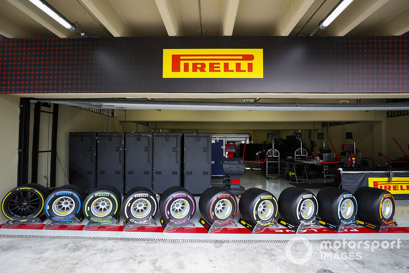 The full range of Pirelli F1 tyres