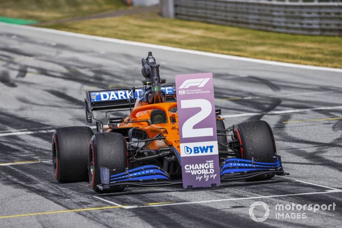El monoplaza de Lando Norris, McLaren MCL35M tras la calificación