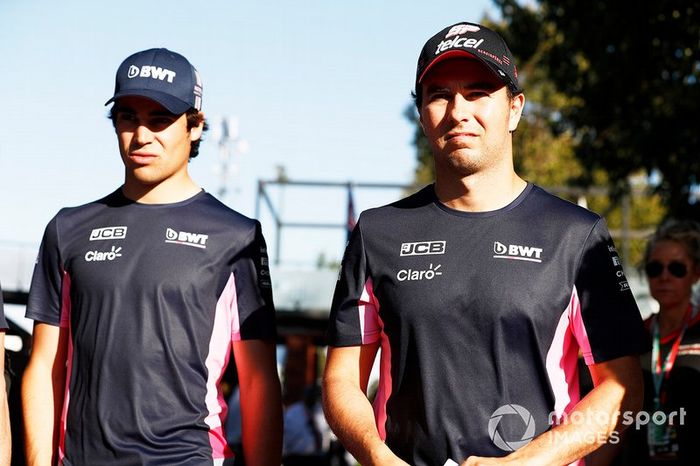 Sergio Perez, Racing Point, y Lance Stroll, Racing Point