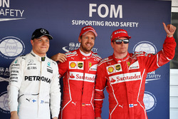 1. Sebastian Vettel, Ferrari, 2. Kimi Räikkönen, Ferrari, 3. Valtteri Bottas, Mercedes AMG F1