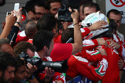 Second place Sebastian Vettel, Ferrari in parc ferme