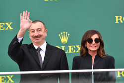 Illham Aliyev, President of Azerbaijan on the podium