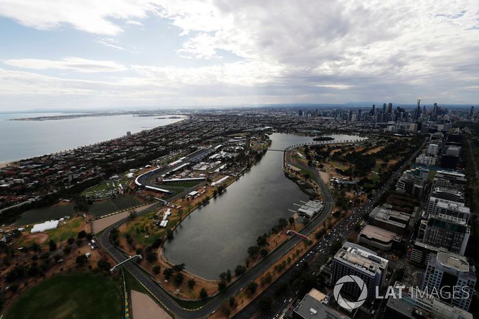 Una vista aérea del circuito Albert Park