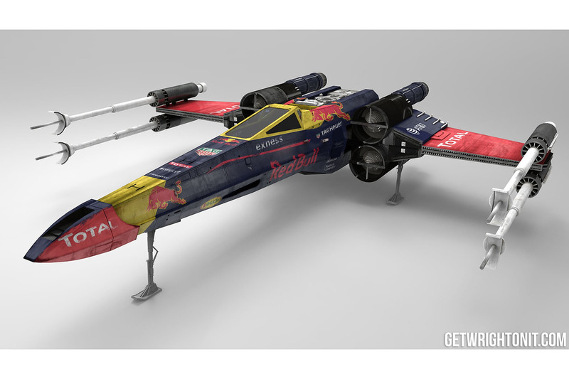 X-Wing in Red-Bull-design