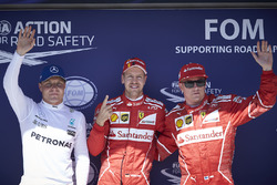 Sıralama turları ilk 3: Sebastian Vettel, Ferrari, Kimi Raikkonen, Ferrari, Valtteri Bottas, Mercede
