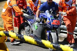 La moto chocada de Maverick Viñales, Yamaha Factory Racing