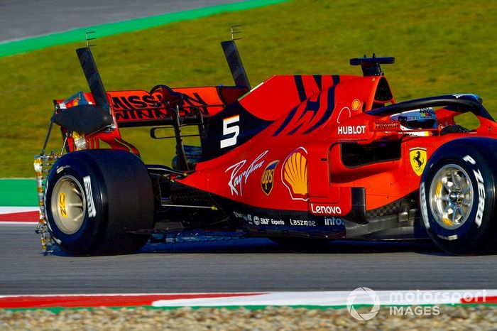Sebastian Vettel, Ferrari SF90, con parrillas aerodinámicas