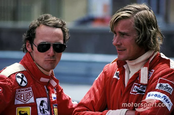 Niki Lauda, Ferrari y James Hunt, McLaren