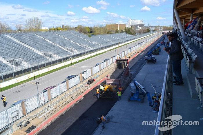 Vista general del edificio de boxes de Montreal