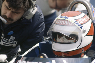 Nelson Piquet, Brabham BT50-BMW met ontwerper Gordon Murray