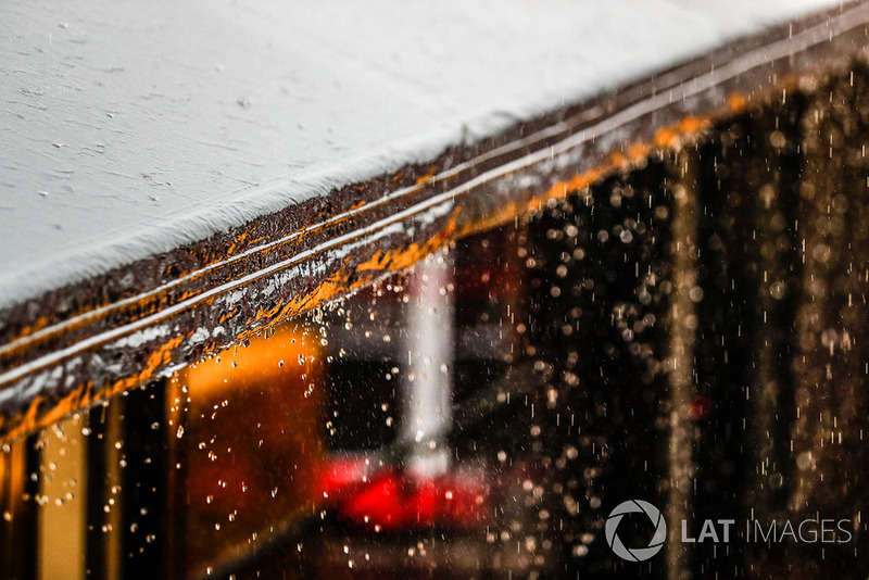 Rain falls in Monza