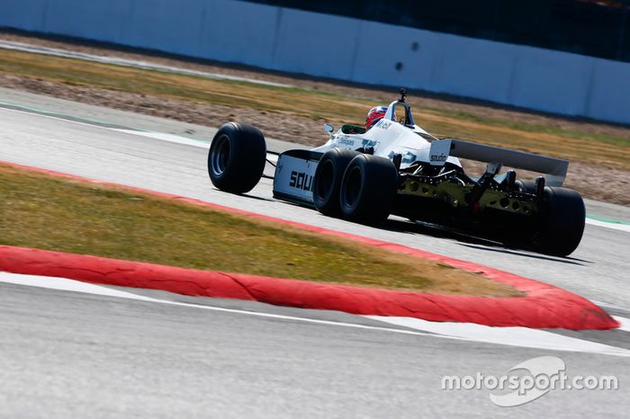 Jenson Button drives a 1982 Williams FW08B