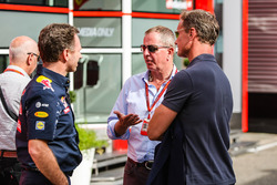 Christian Horner, teambaas Red Bull Racing met Martin Brundle, Sky Sports en David Coulthard, Channe