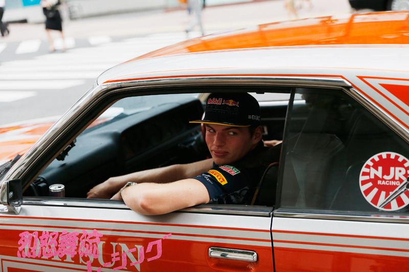 Daniel Ricciardo and  Max Verstappen, Red Bull Racing drive around Tokyo in a Bosozuko Car