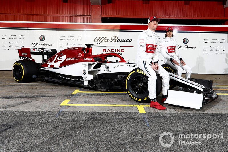 Kimi Raikkonen, Alfa Romeo Racing and Antonio Giovinazzi, Alfa Romeo Racing with the new Alfa Romeo Racing C38