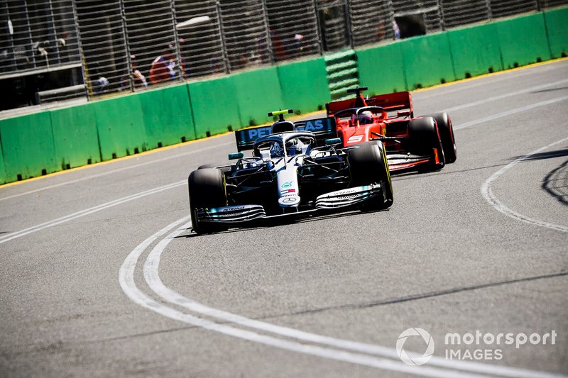 Valtteri Bottas, Mercedes AMG W10, Sebastian Vettel, Ferrari SF90