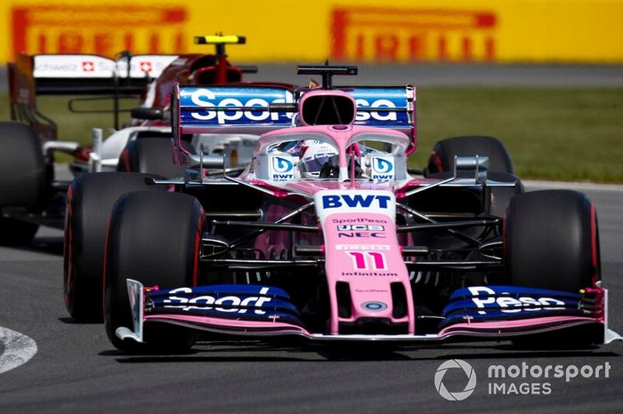 Sergio Pérez, Racing Point RP19, Antonio Giovinazzi, Alfa Romeo Racing C38
