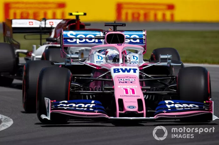 Sergio Pérez, Racing Point RP19, Antonio Giovinazzi, Alfa Romeo Racing C38