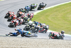 Sturz: Jack Miller, Marc VDS, Loris Baz, Avintia Racing, und Alvaro Bautista, Aprilia Racing Team Gresini