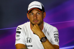 Jenson Button, McLaren in de FIA-persconferentie