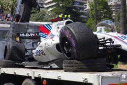 El coche chocado de Lance Stroll, Williams FW40