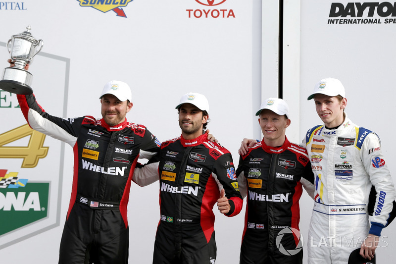 Victory lane, second place P: #31 Action Express Racing Cadillac DPi: Felipe Nasr, Eric Curran, Mike