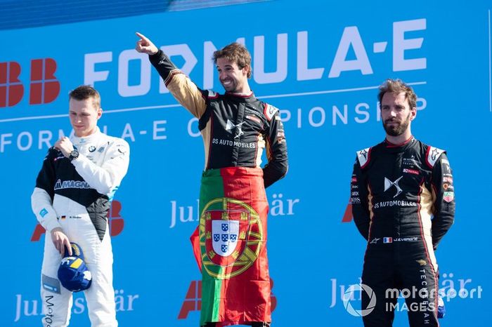 Podio: ganador de la carrera Antonio Felix da Costa, DS Techeetah segundo lugar Maximilian Günther, BMW I Andretti Motorsports, tercer lugar Jean-Eric Vergne, DS Techeetah