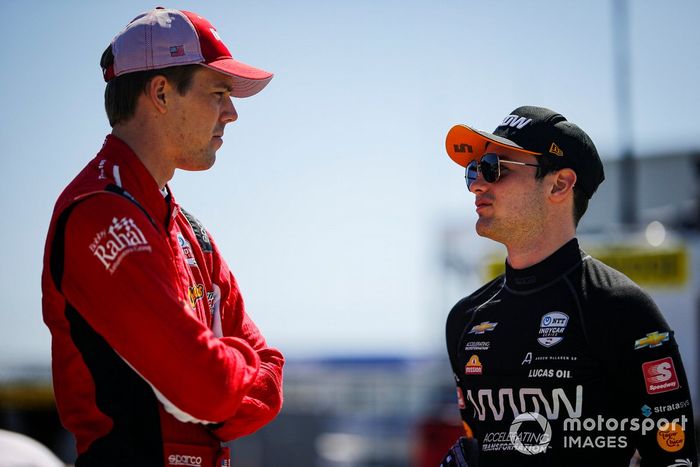 Patricio O'Ward, Arrow McLaren SP Chevrolet y Oliver Askew, Rahal Letterman Lanigan Racing Honda