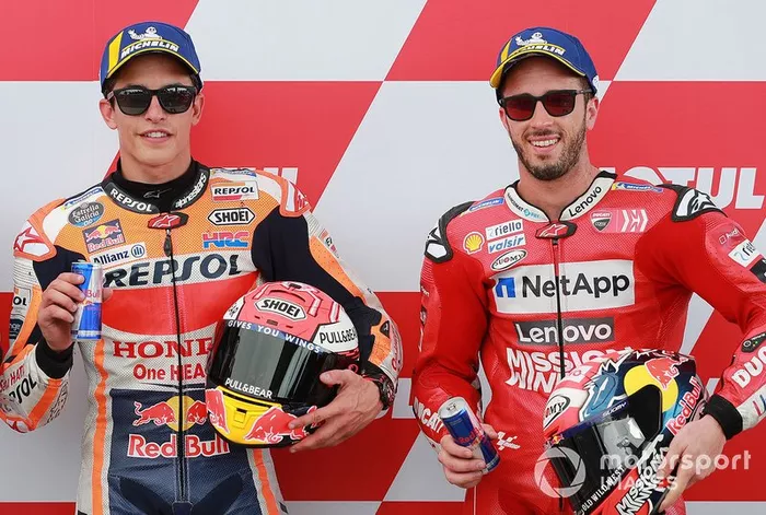Ganador de la pole Marc Marquez, Repsol Honda Team, tercero, Andrea Dovizioso, Ducati Team