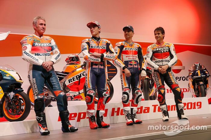 Mick Doohan, Alex Criville, Marc Márquez y Jorge Lorenzo, Repsol Honda Team
