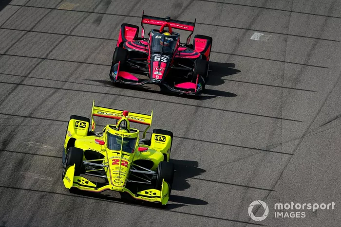 Simon Pagenaud, Team Penske Chevrolet, Alex Palou, Dale Coyne Racing with Team Goh Honda