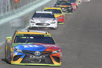 Kyle Busch, Joe Gibbs Racing, Toyota Camry M&M's, Brad Keselowski, Team Penske, Ford Fusion Discount Tire, Joey Logano, Team Penske, Ford Fusion Shell Pennzoil