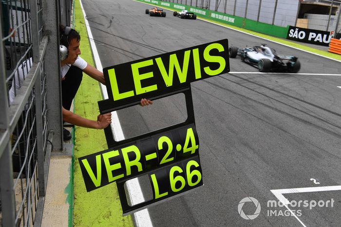 Pit board de Lewis Hamilton, Mercedes-AMG F1 W09 