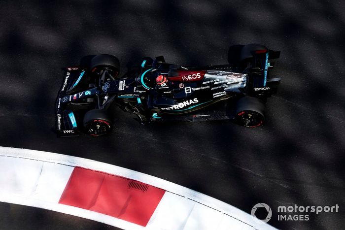 George Russell, Mercedes W10 con los Pirelli de 18 pulgadas