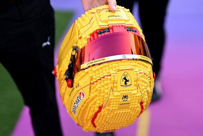 Lego helmet of Lewis Hamilton, Ferrari