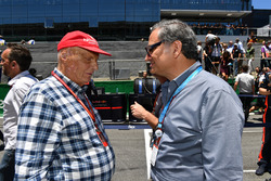Niki Lauda, Mercedes AMG F1 Non-Executive Chairman and Alejandro Soberon, President and CEO for CIE