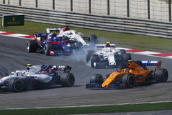 Sergey Sirotkin, Williams FW41 Mercedes, Stoffel Vandoorne, McLaren MCL33 Renault, Charles Leclerc, Sauber C37 Ferrari, Pierre Gasly, Toro Rosso STR13 Honda, y Marcus Ericsson, Sauber C37 Ferrari