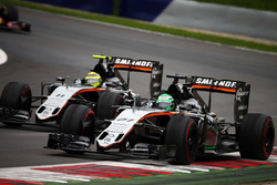 Nico Hulkenberg, Sahara Force India F1 VJM09 and team mate Sergio Perez, Sahara Force India F1 VJM09