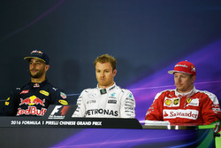 Persconferentie Daniel Ricciardo, Red Bull Racing, Nico Rosberg, Mercedes AMG F1 Team en Kimi Raikko
