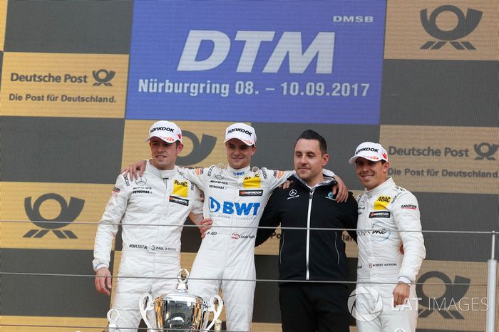Podio: Ganador de la carrera Lucas Auer, Mercedes-AMG Team HWA, Mercedes-AMG C63 DTM, segundo lugar Paul Di Resta, Mercedes-AMG Team HWA, Mercedes-AMG C63 DTM, tercer lugar Robert Wickens, Mercedes-AMG Team HWA, Mercedes-AMG C63 DTM