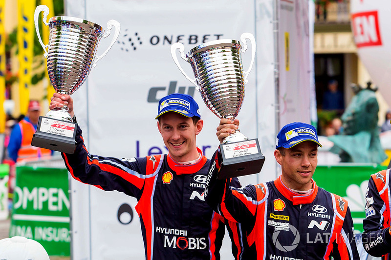 Podio: secondo posto Hayden Paddon, Sebastian Marshall, Hyundai Motorsport