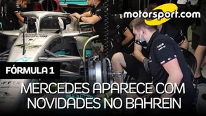 Merc assombra com sidepod e FIT na pista