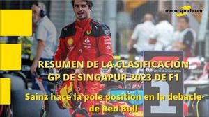 Resumen de la clasificación de Singapur 2023 de F1 con pole position de Sainz