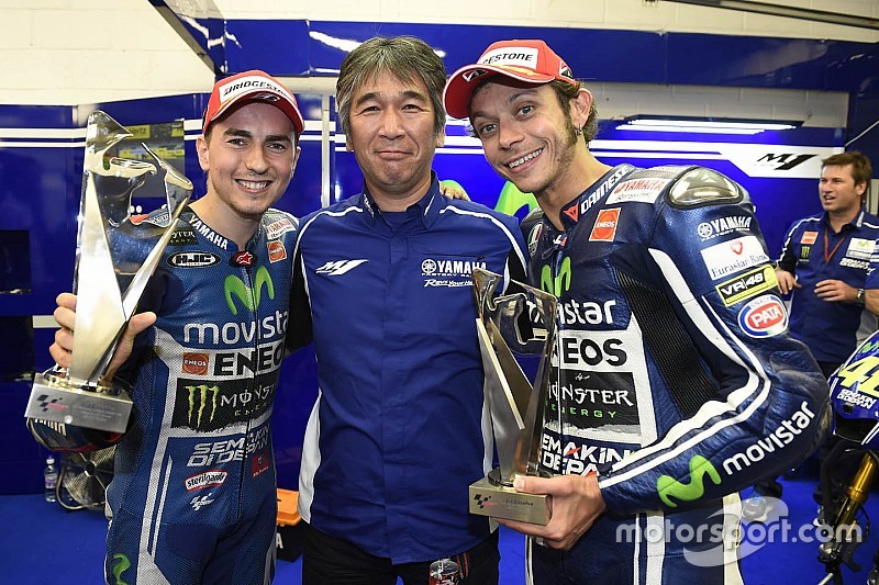 Segundo lugar Jorge Lorenzo y Valentino Rossi el tercer lugar
