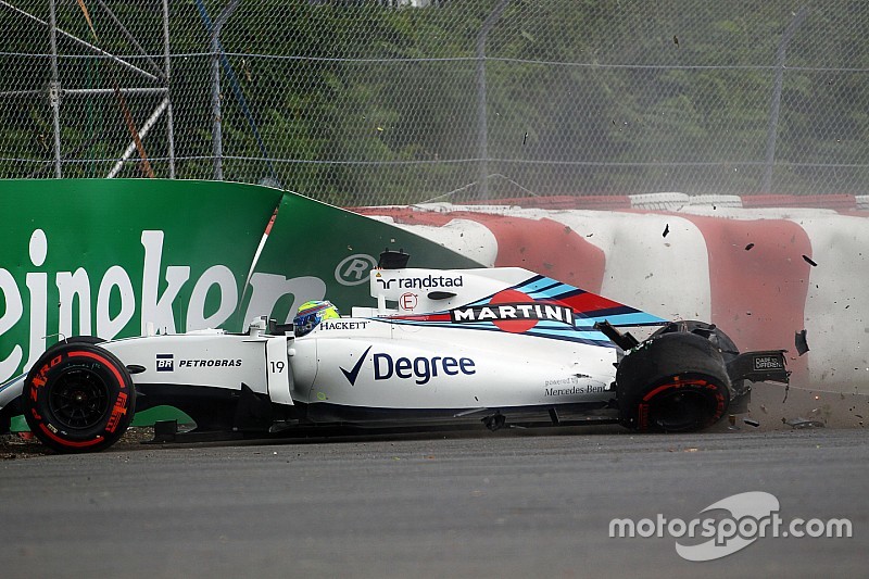 Felipe Massa, Williams FW38 crashed in the first practice session